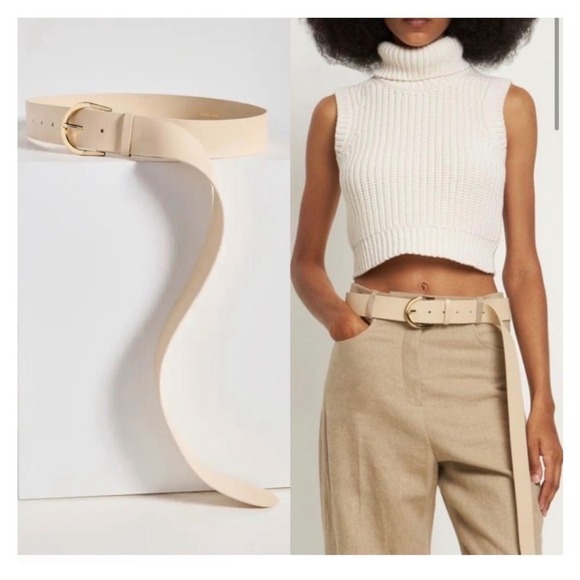 ANINE BING Chiara Belt Cowhide Leather Long Strap Size M/L